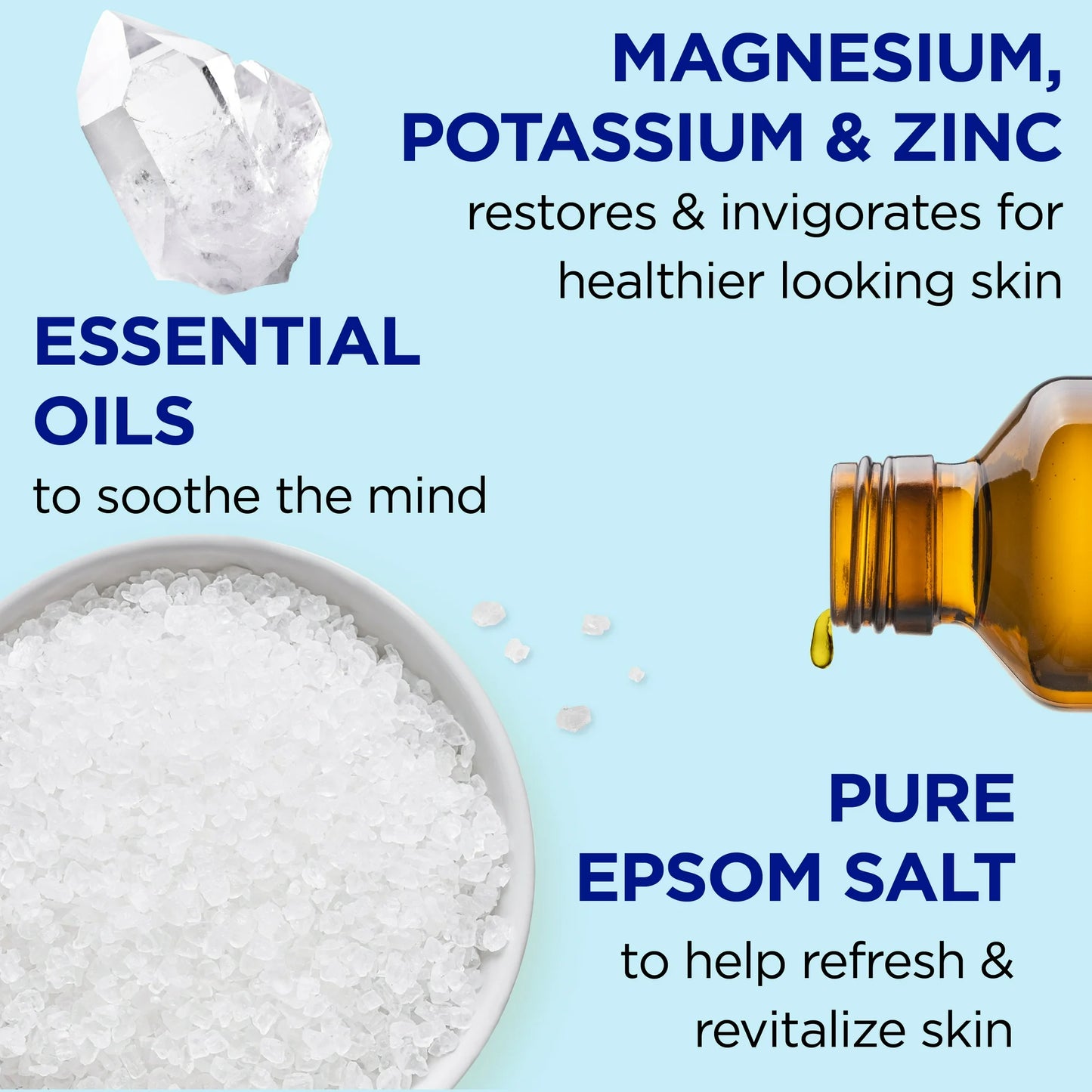 Dr Teal's Foaming Bath with Pure Epsom Salt, Restorative Minerals with Magnesium, Potassium & Zinc - 24 oz