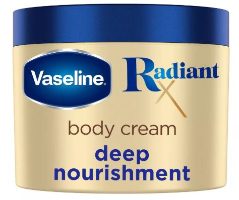 Vaseline Radiant X Deep Nourishment Body Cream with Niacinamide and Peptides 10 oz