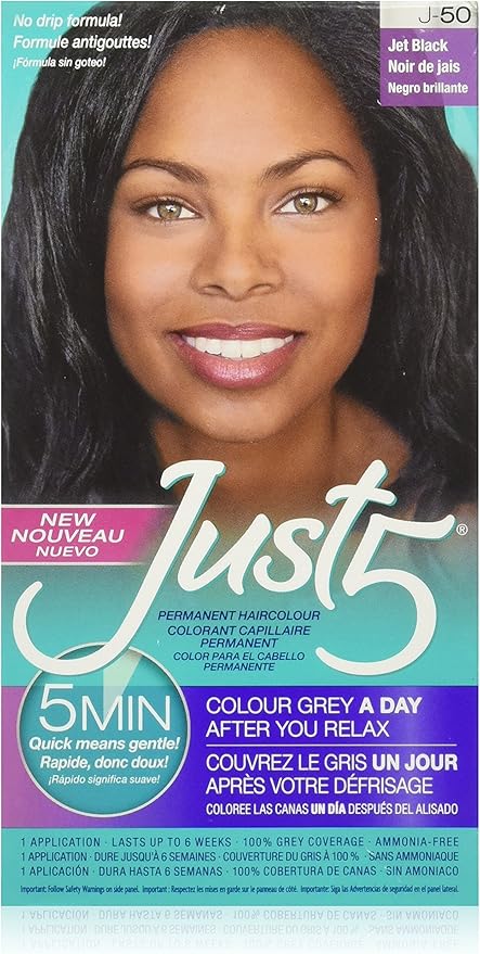 Just 5 Women's 5 Minute Permanent Hair Color, Jet Black