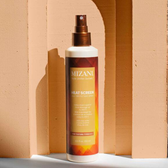 Mizani Heat Screen thermal protectant spray bottle - professional heat protection for hair styling